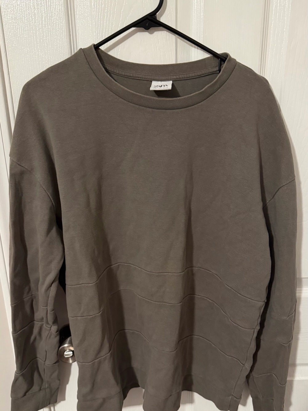 Zara Men's Crewneck Sweater - Olive Gray
